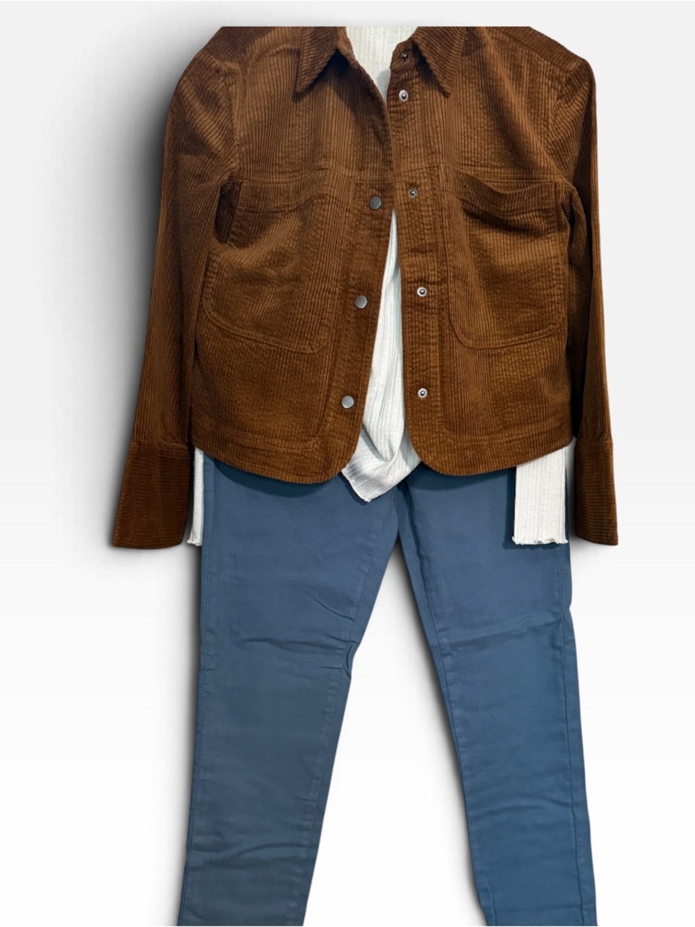 b.young Brown Corduroy Button Down Shacket Jacket Shirt Size 34 EU / XS US